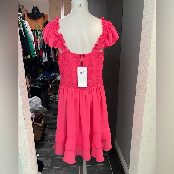NWT Byinns Hot Pink Summer Ruffle Dress - Picture 6 of 12